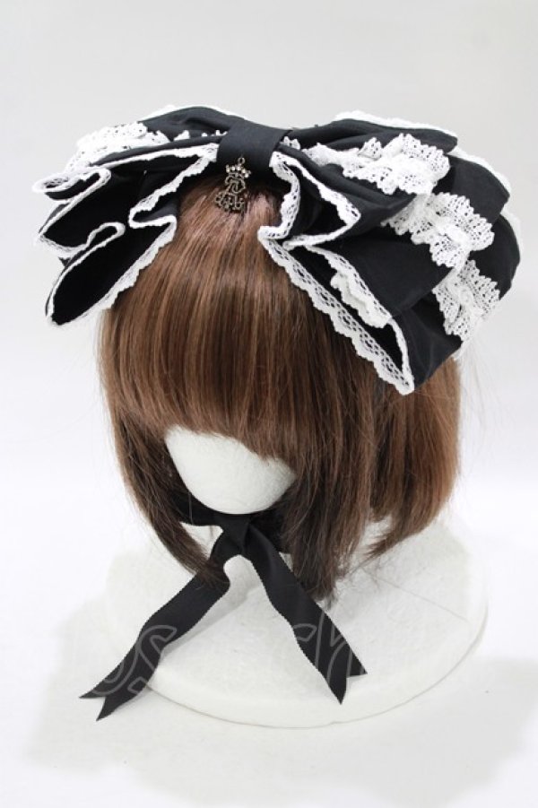画像1: ALICE and the PIRATES / Dolly Ribbonヘッドドレス  ブラック H-25-12-13-1074-PA-AC-NS-ZH (1)