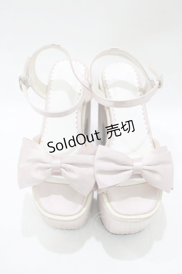 画像1: DearMyLoveRose / ビッグリボン厚底サンダル 22.5cm ピンク H-25-12-13-1076-EL-SH-NS-ZH (1)