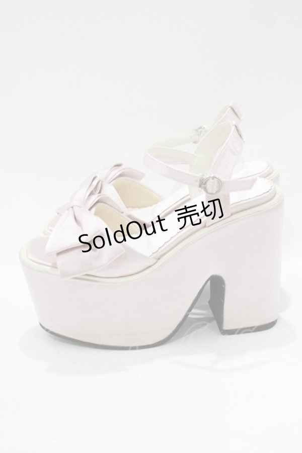 画像2: DearMyLoveRose / ビッグリボン厚底サンダル 22.5cm ピンク H-25-12-13-1076-EL-SH-NS-ZH (2)