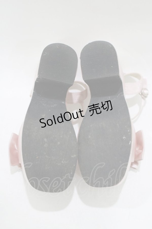 画像4: DearMyLoveRose / ビッグリボン厚底サンダル 22.5cm ピンク H-25-12-13-1076-EL-SH-NS-ZH (4)