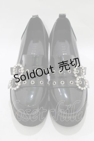 画像: Bubbles / ダブルベルトローファー 36/22.5cm〜23.0cm ブラック/エナメル H-25-12-13-1078-CA-SH-NS-ZH