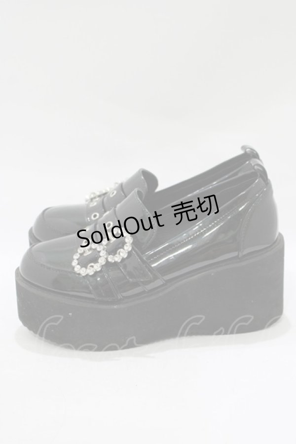 画像2: Bubbles / ダブルベルトローファー 36/22.5cm〜23.0cm ブラック/エナメル H-25-12-13-1078-CA-SH-NS-ZH (2)