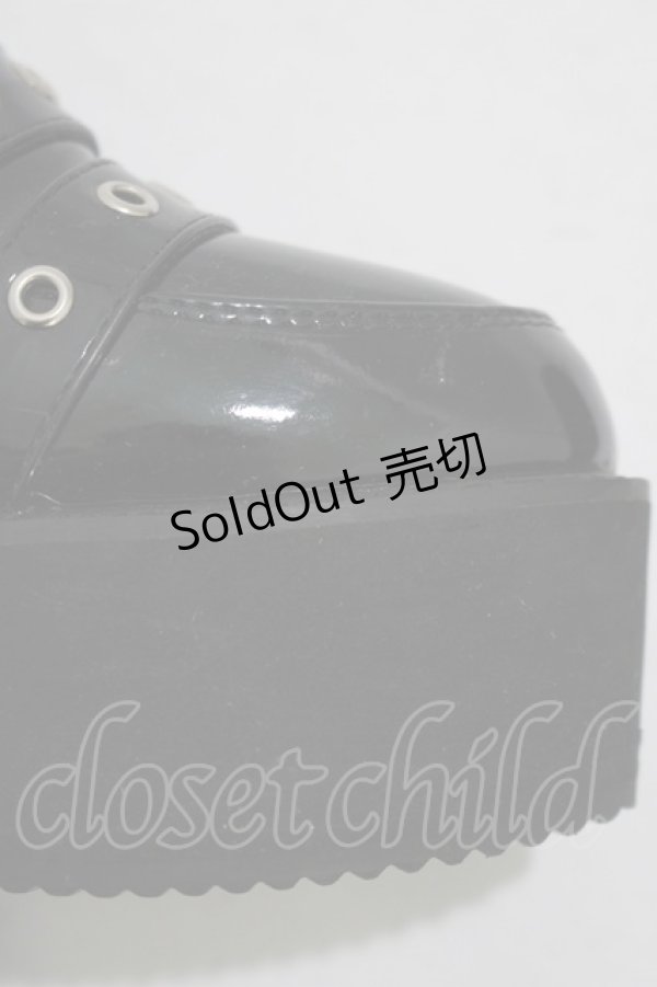 画像7: Bubbles / ダブルベルトローファー 36/22.5cm〜23.0cm ブラック/エナメル H-25-12-13-1078-CA-SH-NS-ZH (7)