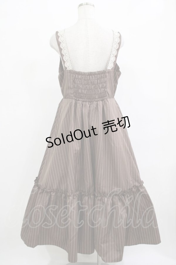 画像3: m petit by misako / TT*AOKストライプジャンパースカート LL ブラウン H-25-12-13-1014-LO-OP-NS-ZH (3)