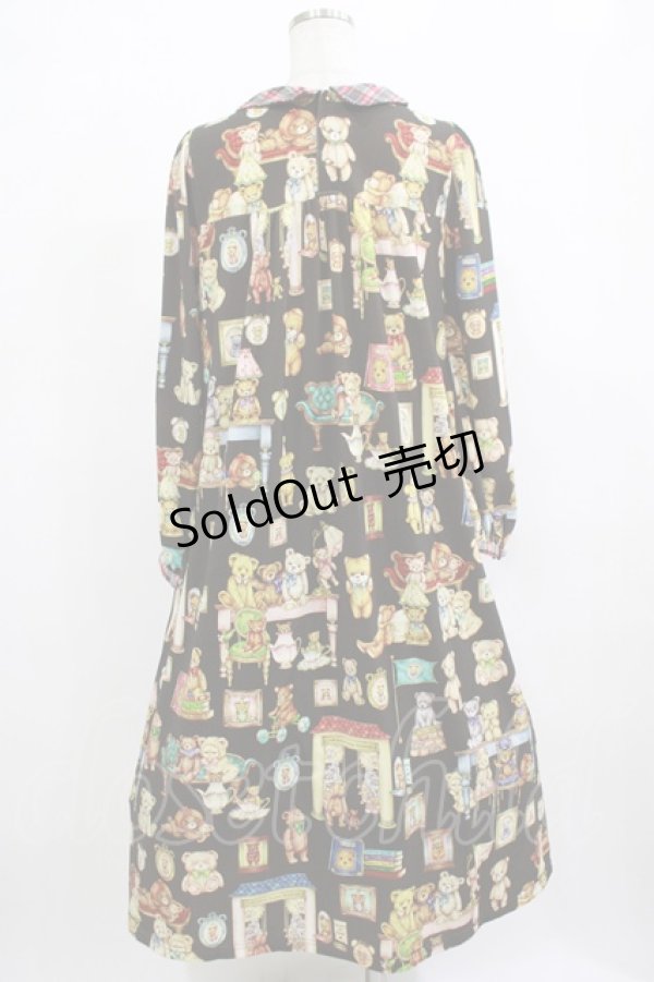画像3: yukiemon / ベア部屋柄ワンピース M ブラウン H-25-12-13-1017-LO-OP-NS-ZH (3)