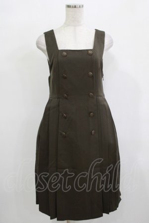 画像: Fi.n.t / エンブレム釦プリーツジャンパースカート Free KHAKI H-25-12-13-1020-CA-OP-NS-ZH