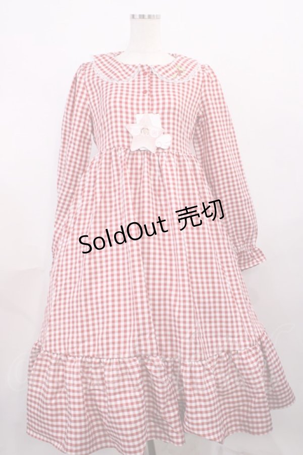 画像1: FLC / 星名桜子/ギンガムチェックワンピース M レッド H-25-12-14-004-LO-OP-NS-ZH (1)