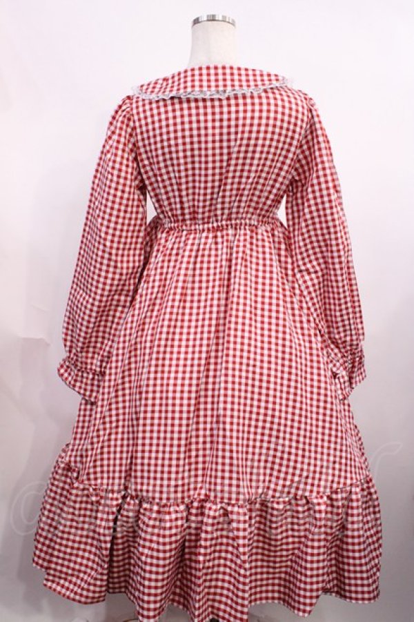 画像2: FLC / 星名桜子/ギンガムチェックワンピース M レッド H-25-12-14-004-LO-OP-NS-ZH (2)