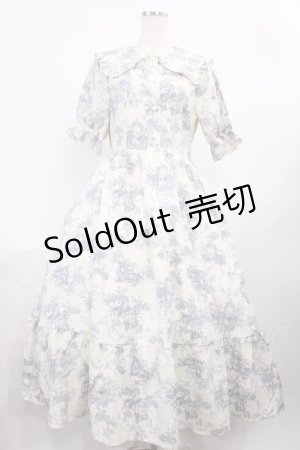 画像: m petit by misako / トワルドジュイOPハンソデ M オフ/ブルー H-25-12-14-006-LO-OP-NS-ZH