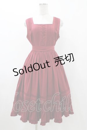 画像: Tiny Garden / ピンタックフリルジャンパースカート  ボルドー H-25-12-14-1028-0-OP-KB-ZH