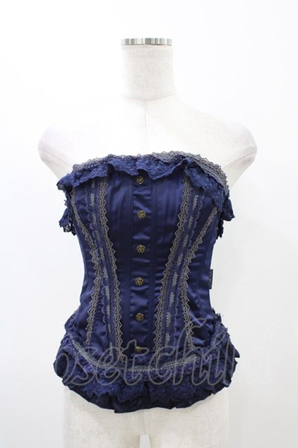 画像1: Ozz oneste / オーバーバストコルセット  ネイビー H-25-12-14-1005-OO-TO-KB-ZH (1)