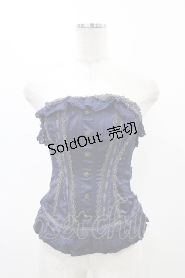 画像1: Ozz oneste / オーバーバストコルセット  ネイビー H-25-12-14-1005-OO-TO-KB-ZH (1)