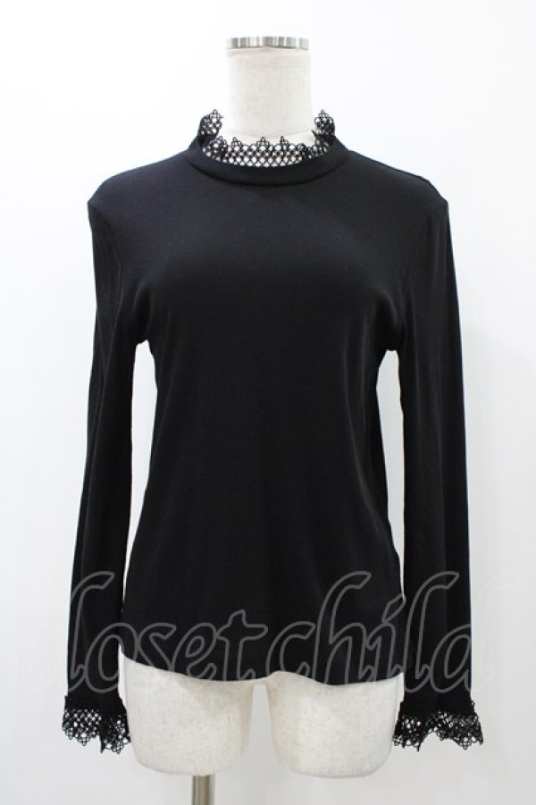 画像1: Jane Marple / ウルティマフライスドイリーレーストリムプルオーバー  ブラック H-25-12-14-1036-JM-TO-KB-ZH (1)