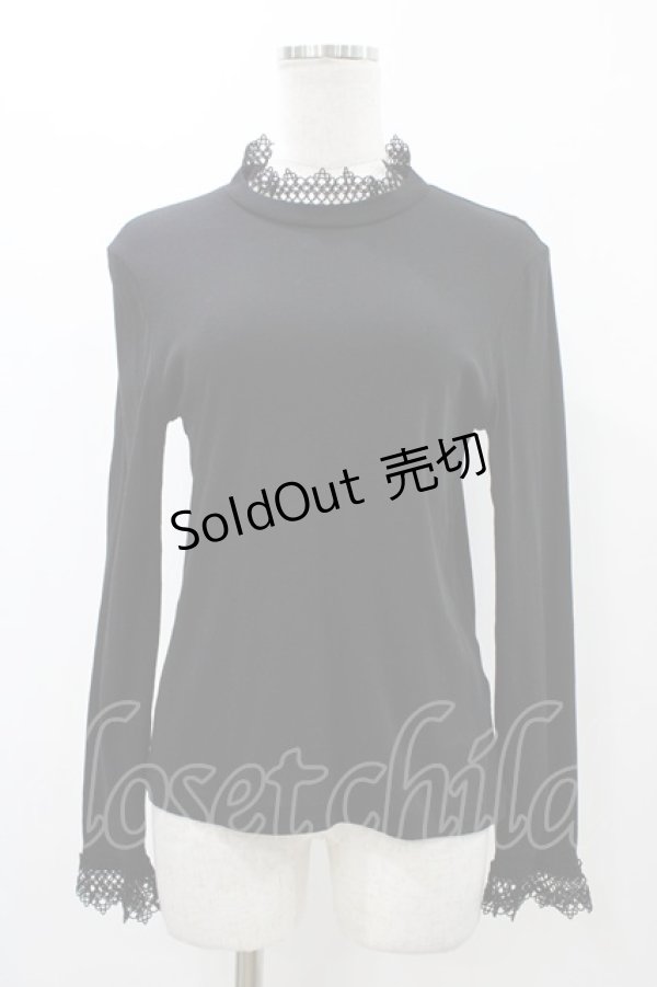 画像1: Jane Marple / ウルティマフライスドイリーレーストリムプルオーバー  ブラック H-25-12-14-1036-JM-TO-KB-ZH (1)