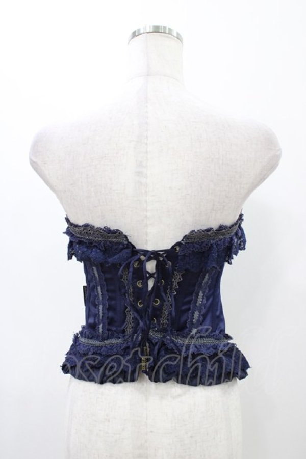 画像2: Ozz oneste / オーバーバストコルセット  ネイビー H-25-12-14-1005-OO-TO-KB-ZH (2)
