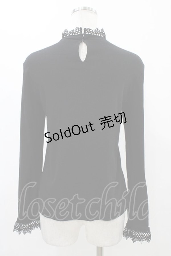 画像2: Jane Marple / ウルティマフライスドイリーレーストリムプルオーバー  ブラック H-25-12-14-1036-JM-TO-KB-ZH (2)