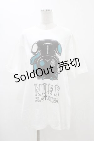 画像: NieR CLOTHING / プリントCOTTON CUTSEW XL 白/シエル H-25-12-14-1039-PU-TO-KB-ZT464