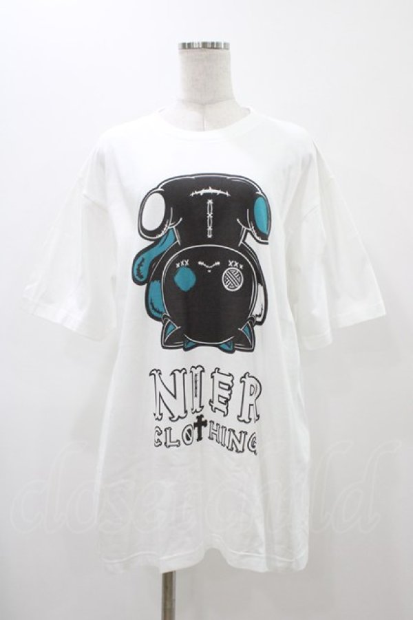 画像1: NieR Clothing / プリントCOTTON CUTSEW XL 白/シエル H-25-12-14-1039-PU-TO-KB-ZH (1)