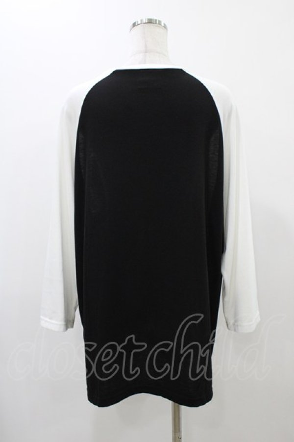 画像2: LISTEN FLAVOR / 8bitベアラグラントップス  ブラック×ホワイト H-25-12-14-1041-PU-TO-KB-ZH (2)