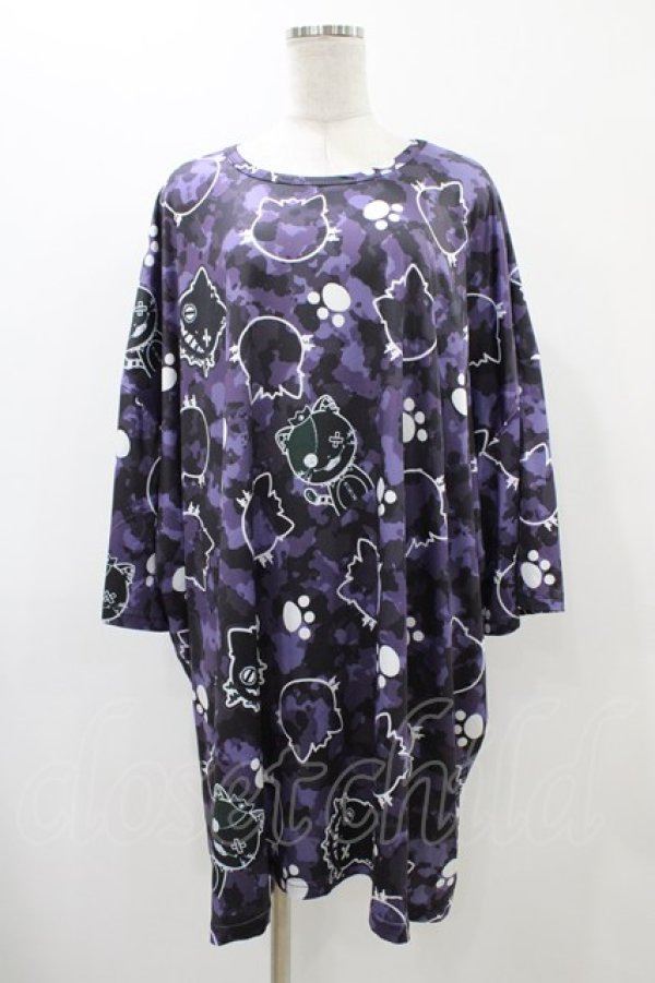 画像1: NieR Clothing / BIG SIZE CUTSEW  パープル H-25-12-14-1042-PU-TO-KB-ZH (1)