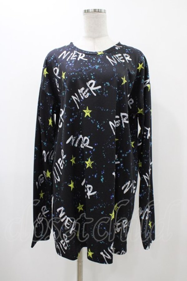 画像1: NieR Clothing / プリントトップス  スターロゴ H-25-12-14-1043-PU-BL-KB-ZH (1)