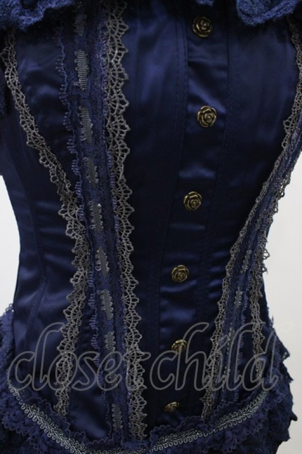 画像4: Ozz oneste / オーバーバストコルセット  ネイビー H-25-12-14-1005-OO-TO-KB-ZH (4)