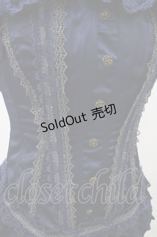 画像4: Ozz oneste / オーバーバストコルセット  ネイビー H-25-12-14-1005-OO-TO-KB-ZH (4)