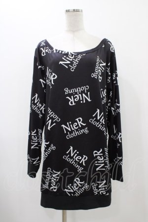 画像: NieR Clothing / プリントトップス  黒ロゴ H-25-12-14-1045-PU-BL-KB-ZH