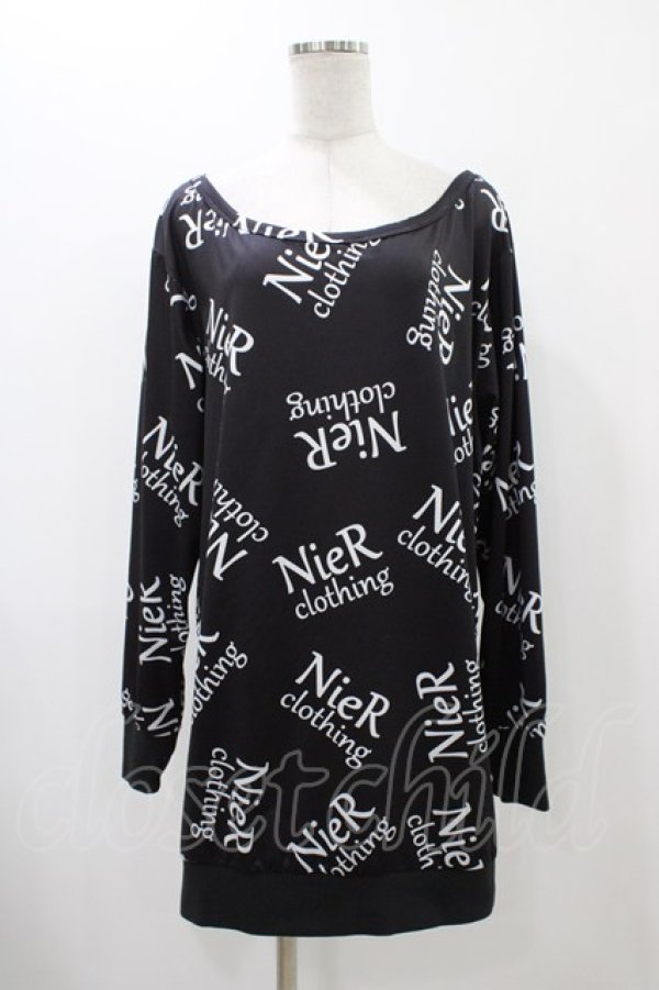 画像1: NieR Clothing / プリントトップス  黒ロゴ H-25-12-14-1045-PU-BL-KB-ZH (1)