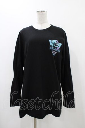 画像: NieR Clothing / ONE君ポイントロングカットソー  黒 H-25-12-14-1047-PU-TO-KB-ZH