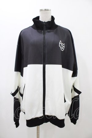 画像: ACDC RAG / ドットネコジャージジャケット  ブラック×ホワイト H-25-12-14-1051-PU-JA-KB-ZH