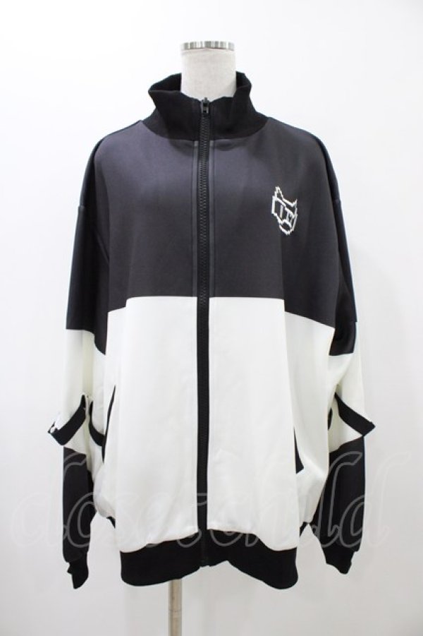 画像1: ACDC RAG / ドットネコジャージジャケット  ブラック×ホワイト H-25-12-14-1051-PU-JA-KB-ZH (1)