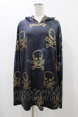 画像: NieR Clothing / 総柄プルパーカー  黒 H-25-12-14-1053-PU-TO-KB-ZH