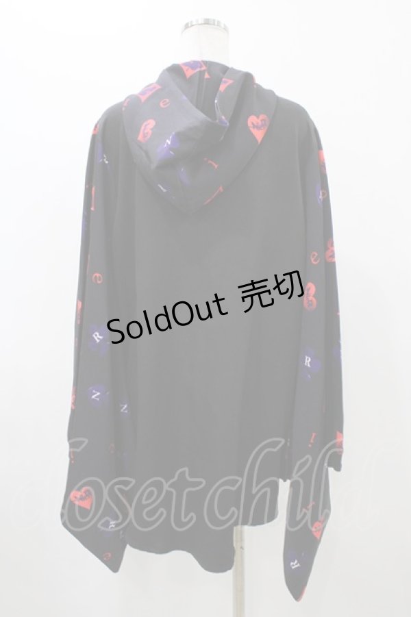 画像2: NieR CLOTHING / 着物風袖フードシャツ  黒 H-25-12-14-1054-PU-BL-KB-ZH (2)