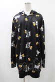 画像1: NieR Clothing / 総柄ZIPパーカー  黒 H-25-12-14-1057-PU-TO-KB-ZH (1)