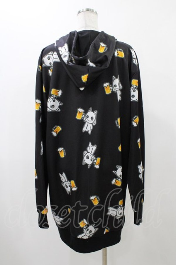 画像2: NieR Clothing / 総柄ZIPパーカー  黒 H-25-12-14-1057-PU-TO-KB-ZH (2)