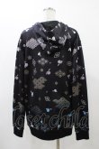 画像2: NieR Clothing / 総柄ZIPパーカー  黒 H-25-12-14-1061-PU-TO-KB-ZH (2)