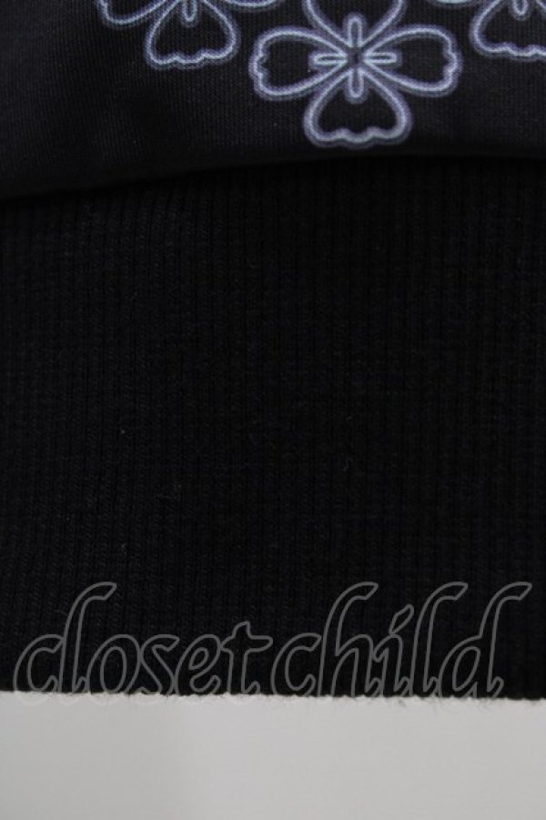 画像4: NieR Clothing / 総柄ZIPパーカー  黒 H-25-12-14-1061-PU-TO-KB-ZH (4)