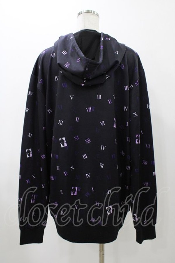 画像2: NieR Clothing / 総柄ZIPパーカー  黒×紫 H-25-12-14-1062-PU-TO-KB-ZH (2)