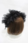 画像2: MARBLE / フリンジリボンフリルヘッドドレス  ブラック H-25-12-14-1001-GO-AC-KB-ZH (2)
