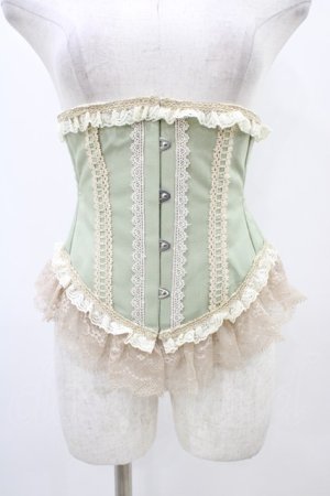 画像: PrivateSquare. / 『an[TEA]que』ショートコルセット  グリーン H-25-12-14-1007-LO-ZA-KB-ZH