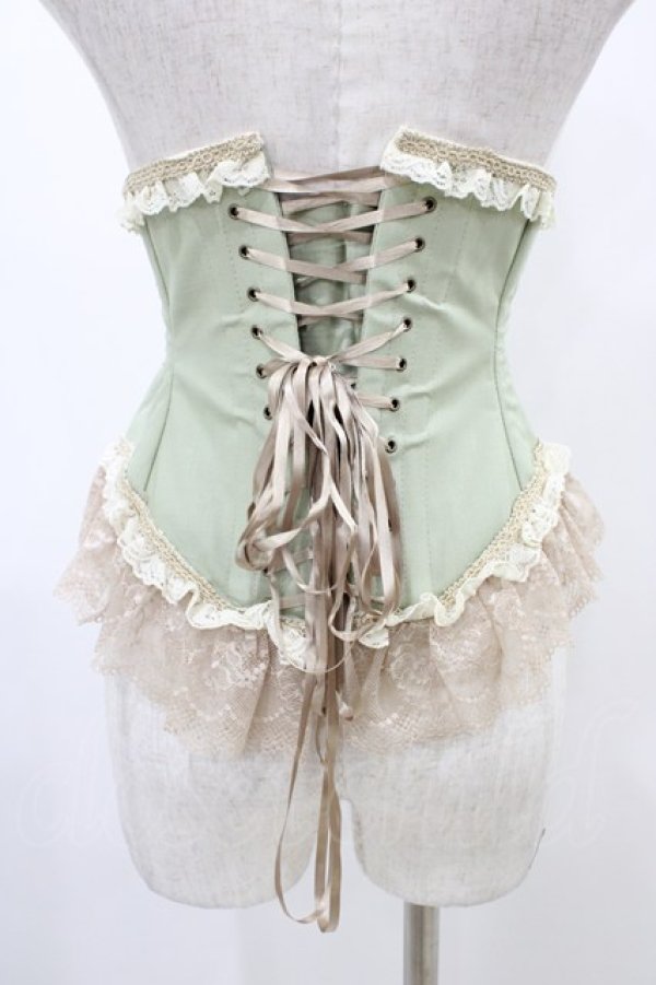 画像2: PrivateSquare. / 『an[TEA]que』ショートコルセット  グリーン H-25-12-14-1007-LO-ZA-KB-ZH (2)