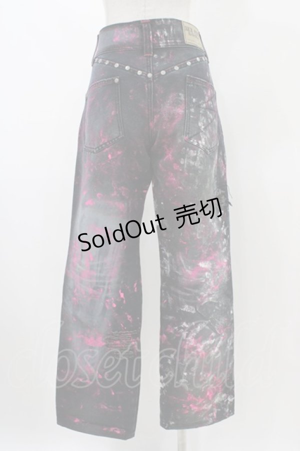 画像2: SEX POT ReVeNGe / カスタムダメージパンツ  黒×ピンク H-25-12-14-1008-SP-PA-KB-ZH (2)