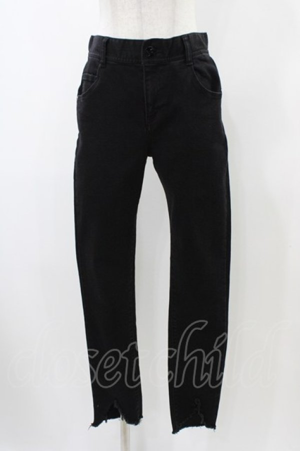 画像1: Candy Stripper / TATTERED HEM SKINNY DENIM S ブラック H-25-12-14-1010-PU-PA-KB-ZH (1)