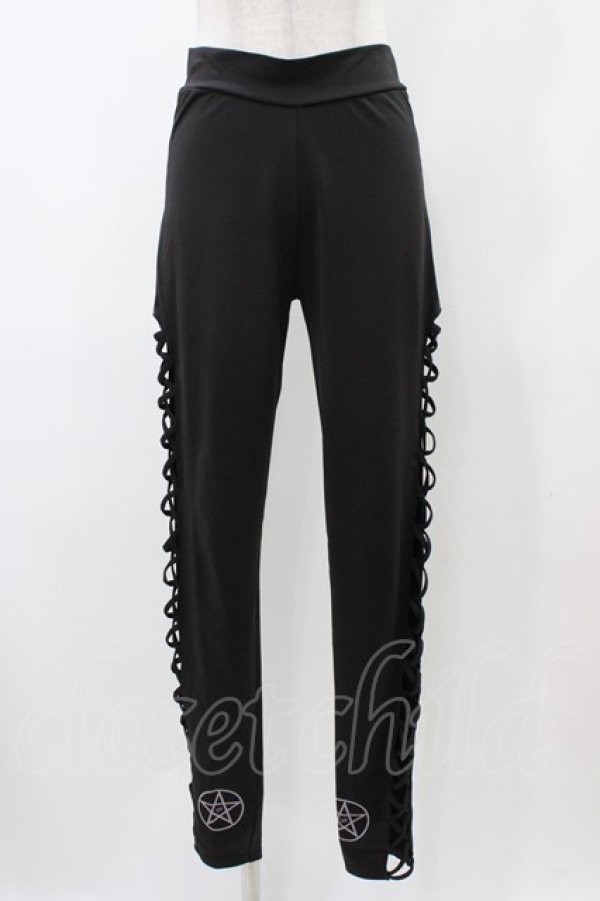 画像1: KRY CLOTHING / サイドクロスレギンス  黒 H-25-12-14-1014-EL-PA-KB-ZH (1)