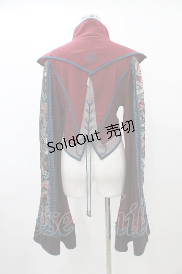 画像2: Ozz oneste / ジャガード切替ZIPジャケット  ボルドー H-25-12-14-1017-OO-JA-KB-ZH (2)