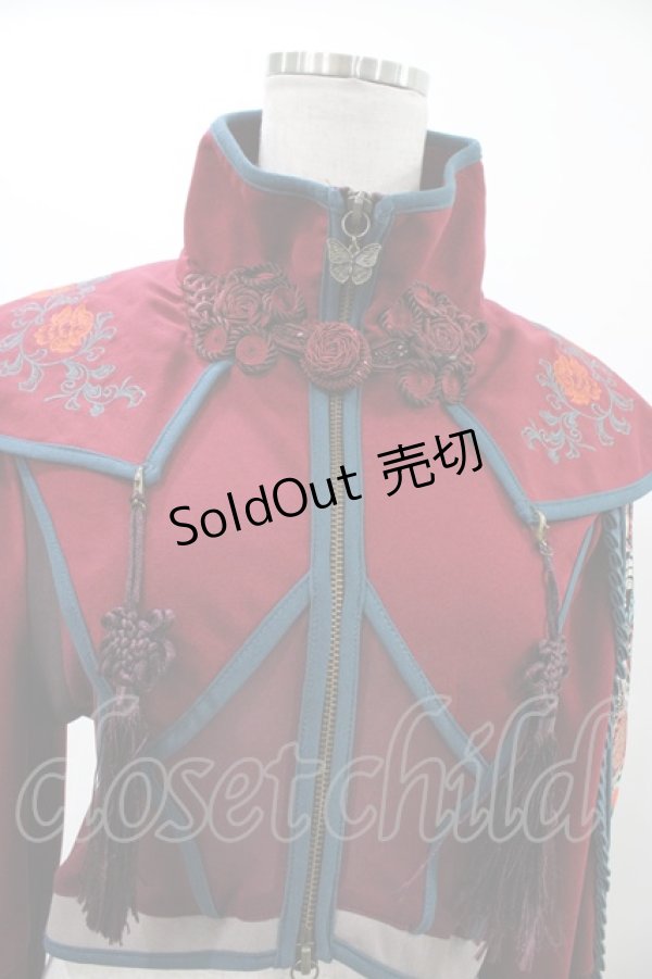 画像4: Ozz oneste / ジャガード切替ZIPジャケット  ボルドー H-25-12-14-1017-OO-JA-KB-ZH (4)