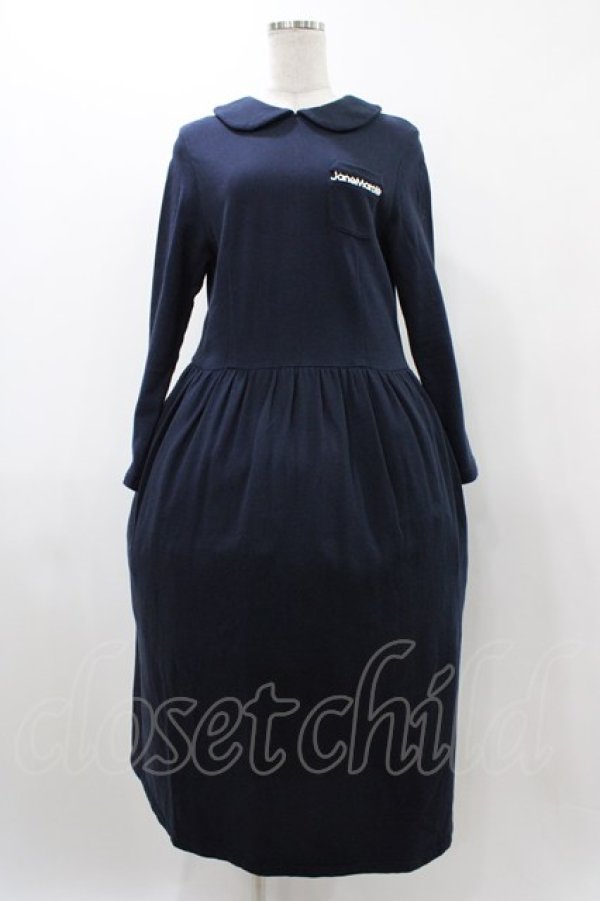 画像1: Jane Marple / ロゴレースポケットドレス  ネイビー H-25-12-14-1020-JM-OP-KB-ZH (1)