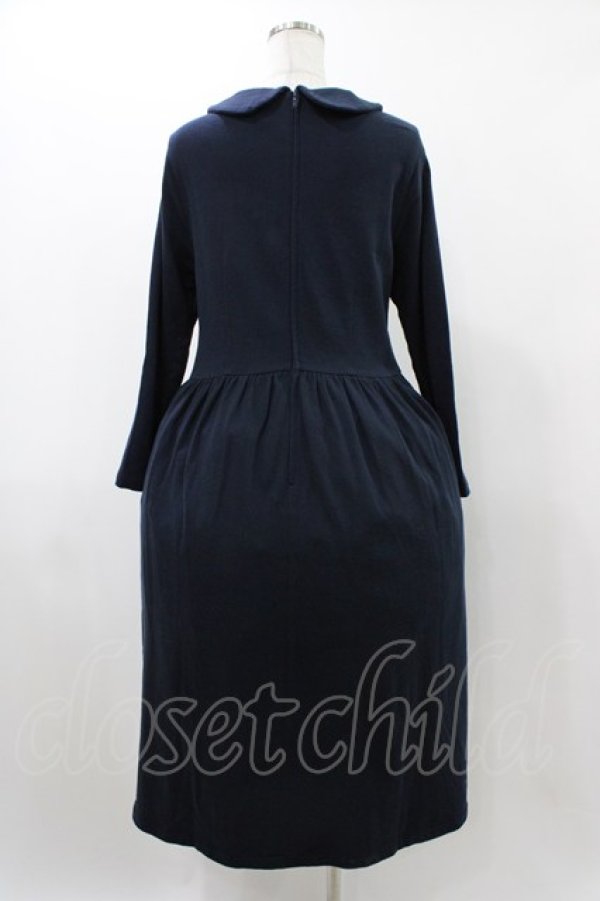 画像2: Jane Marple / ロゴレースポケットドレス  ネイビー H-25-12-14-1020-JM-OP-KB-ZH (2)
