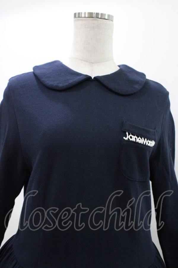 画像4: Jane Marple / ロゴレースポケットドレス  ネイビー H-25-12-14-1020-JM-OP-KB-ZH (4)